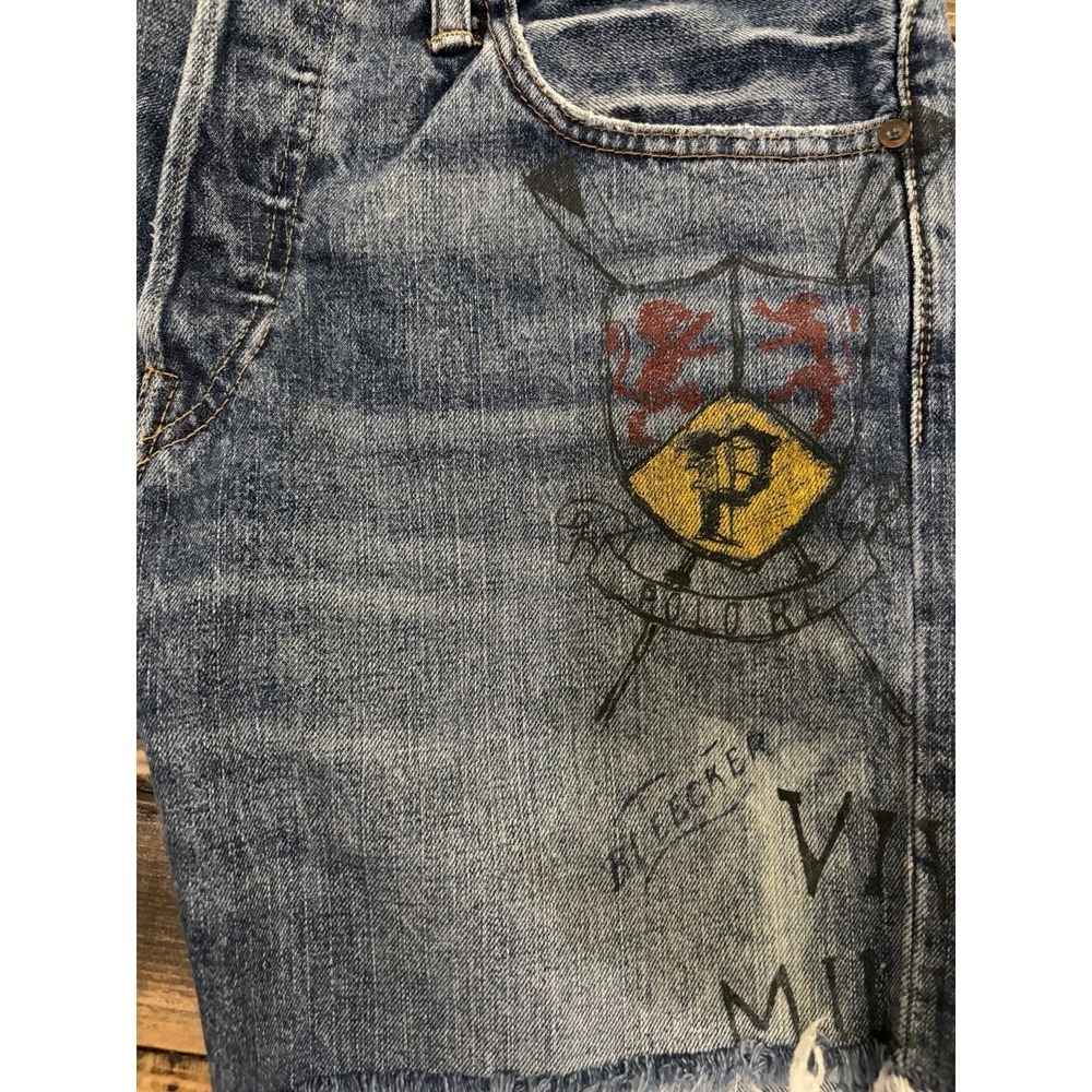 Polo Ralph Lauren Sullivan Slim Graphic Denim Shorts Men 33 Distressed Y2K Rare - Picture 5 of 14